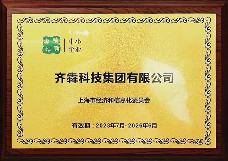 上海市专精特新企业证书